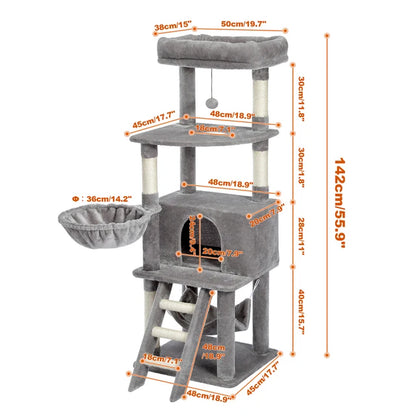 Domestic Delivery Multi-Level Cat Tree Tower Climb Furniture Scratching Post for Indoor House Pet Supplies Kitten Toy Cozy Condo