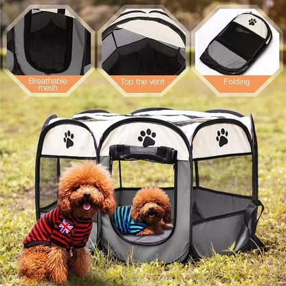 Portable Foldable Cat Tent Cat House Portable Folding Outdoor Travel Pet Tent Cat/Dog Cage Easy Operation Large Cat/Dog Fences