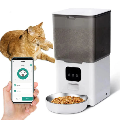 6L Automatic Pet Feeder Smart Food Dispenser for Cats Dogs Timer Stainless Steel Bowl Auto Dog Cat Pet Feeding Pet Supplies